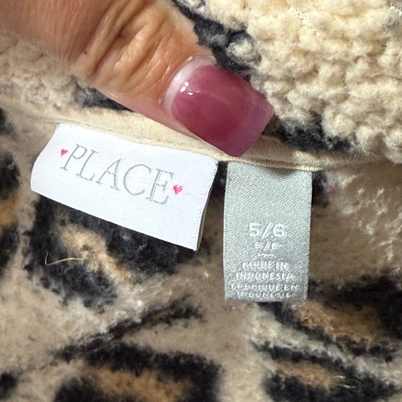 The Children’s Place Youth Girl Size 5/6 Yrs Print Sherpa Zip-Up Jacket - Picture 14 of 15